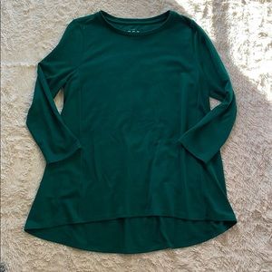 LOFT Three Quarter Length Sleeve Green Long Shirt